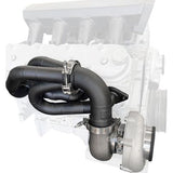 AeroFlow=GM LS Twin Turbo Long Runner Manifolds Forward Facing High Mount with 2.5"
