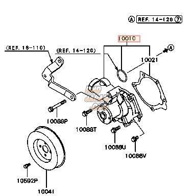 MITSUBISHI OEM WATER PUMP KIT - LANCER EVOLUTION CT9A CT9W