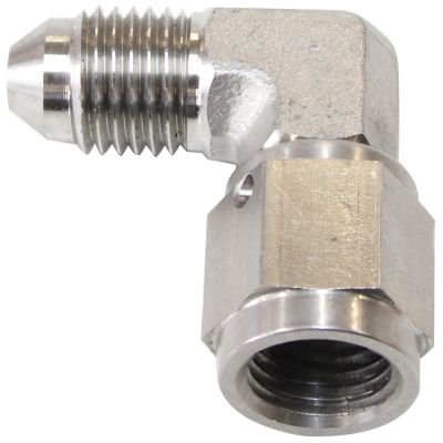 AeroFlow=90° Stainless Steel Male to Female Fitting -4AN -4AN to -4 Swivel Nut