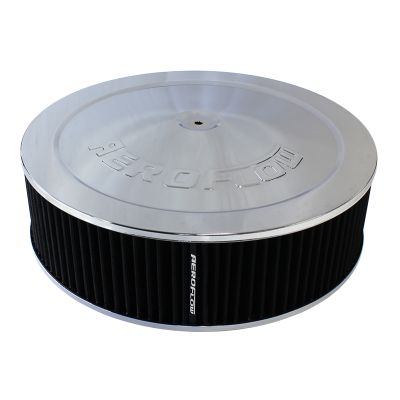 AEROFLOW=Chrome Air Filter Assembly 14" x 4"  7-5/16" neck