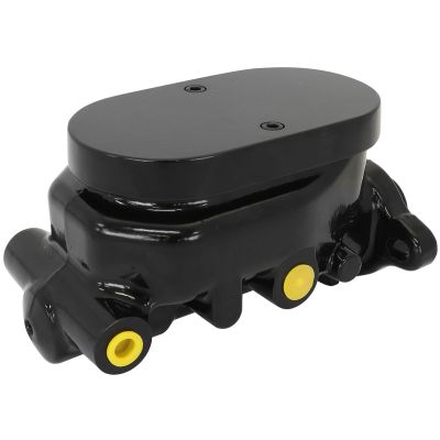 AeroFlow=GM Brake Master Cylinder 1-1/8" Bore Black Aluminium with Smooth Top Lid