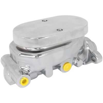 AeroFlow=GM Brake Master Cylinder 1-1/8" Bore Chrome Aluminium with Smooth Top Lid