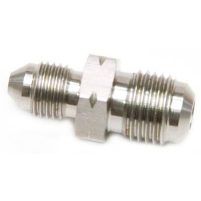 AeroFlow=Stainless Steel Male Flare Union Fitting AN to Metric Male -3AN