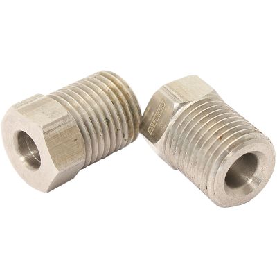 AeroFlow=Stainless Steel Inverted Flare Tube Nuts (Pair) 7/16"-24 to 3/16" Hard Line