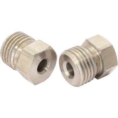AeroFlow=Stainless Steel Inverted Flare Tube Nuts (Pair) 9/16"-18 to 3/16" Hard Line