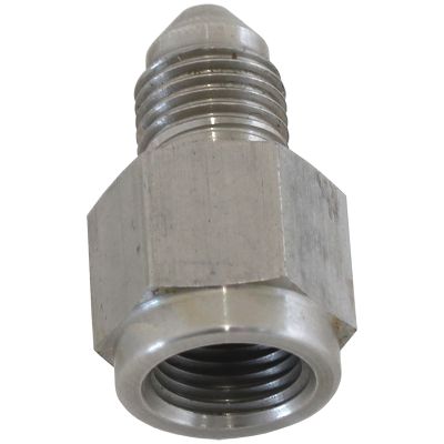 AeroFlow=Straight Female NPT to Male AN Adapter 1/8" to -3AN Stainless Steel