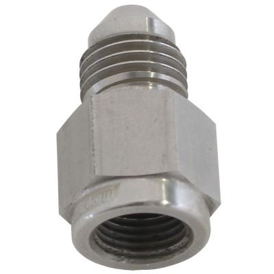 AeroFlow=Straight Female NPT to Male AN Adapter 1/8" to -4AN Stainless Steel