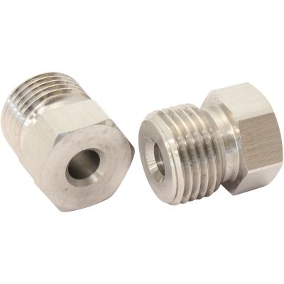 AeroFlow=Stainless Steel Inverted Flare Tube Nuts (Pair) 9/16"-20 to 3/16" Hard Line