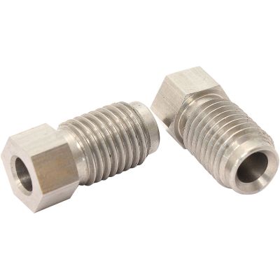 AeroFlow=Stainless Steel Inverted Flare Tube Nuts (Pair) M10 -1.25mm to 3/16" Hard Line