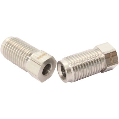 AeroFlow=Stainless Steel Inverted Flare Tube Nuts (Pair) 7/16"-20 to 3/16" Hard Line
