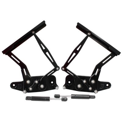 AeroFlow=Holden HK HT HG Billet Bonnet Hinge Kit-Black Finish