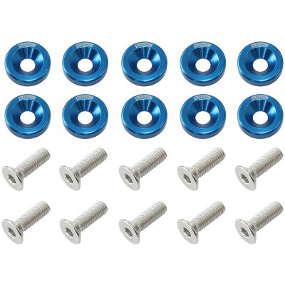 AeroFlow=5/16" Billet Dress-Up / Fender Bolt Kit (10pack) Blue Finish