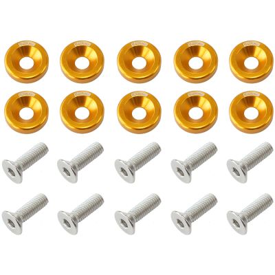 AeroFlow=Billet Dress-Up/Fender Bolt Kit M8 x 1.25mm (20mm UHL) Gold Finish