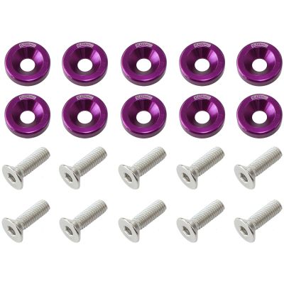 AeroFlow=Billet Dress-Up/Fender Bolt Kit M8 x 1.25mm (20mm UHL) Purple Finish