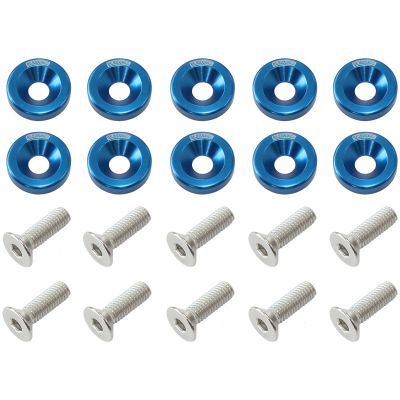 AeroFlow=Billet Dress-Up/Fender Bolt Kit M8 x 1.25mm (20mm UHL) Blue Finish