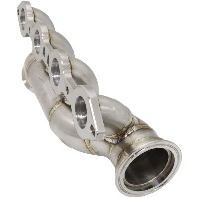 AeroFlow=GM LS Passenger Side Single Turbo Stainless Steel Manifold 3" V-Bands