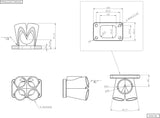 AeroFlow=4 into 1 Round Turbo Merge Collector T3 Single Entry Flange 44mm Wastegate