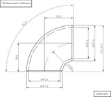 AeroFlow=1-75/8" (41mm) Steam Pipe Tube 90 Degree Bend 1.0D Radius 1/8"
