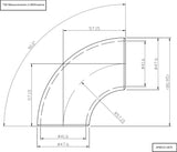 AeroFlow=1-5/8" (41mm) Steam Pipe Tube 90 Degree Bend 1.5D Radius 1/8"