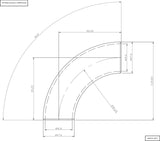 AeroFlow=1-5/8" (41mm) Steam Pipe Tube 90 Degree Bend 2.5D Radius 1/8"