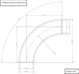 AeroFlow=1-5/8" (41mm) Steam Pipe Tube 90 Degree Bend 3.0D Radius 1/8"