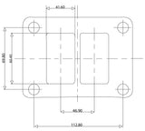 AeroFlow=Stainless Steel Turbine Inlet Flange Twin Entry Weld-On Suit GT42/GT45/GT51
