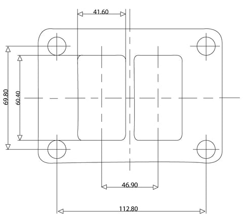 AeroFlow=Stainless Steel Turbine Inlet Flange Twin Entry Weld-On Suit GT42/GT45/GT51