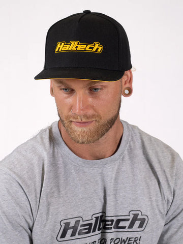 HALTECH = SNAPBACK CAP BLACK WITH YELLOW LOGO HT-301001