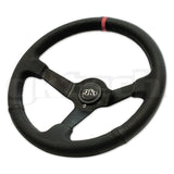 GKTECH=STEERING WHEEL 350MM DEEP DISHED PERFORATED LEATHER
