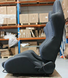 GT3 Style Reclinable Seat in Ultra Hard Wearing PVC Vinyl - Blue Stitching
