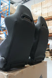 GT3 Style Reclinable Seat in Ultra Hard Wearing PVC Vinyl - Blue Stitching