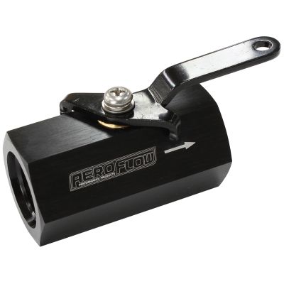 AeroFlow=Female Shut Off Valve -10 ORB Black Finish