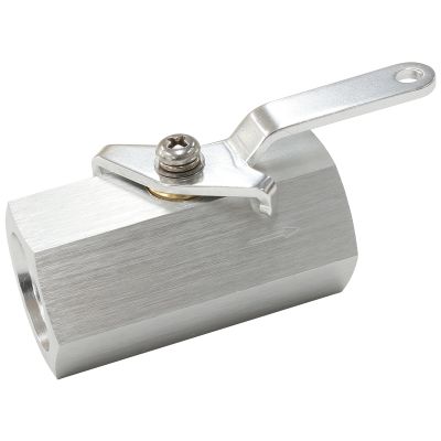 AeroFlow=Female Shut Off Valve -10ORB Silver Finish