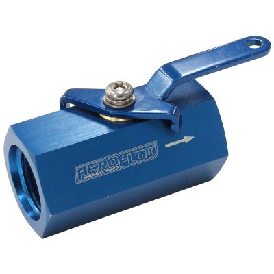 AeroFlow=Female Shut Off Valve -10 ORB Blue Finish