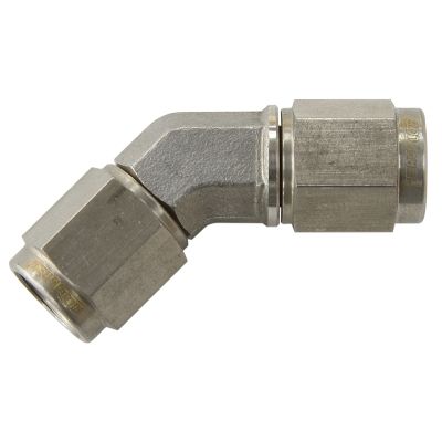 AeroFlow=45° Female Swivel Coupler -3AN Stainless Steel