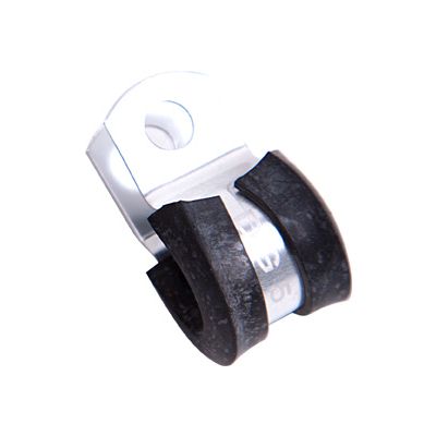 AeroFlow=Cushioned P-Clamps 9/16" (14.3mm) I.D - Silver Finish Suits -6AN 100/450