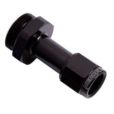 AeroFlow=Carburettor Adapter - Female -6AN Black Finish Suit Holley