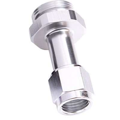 AeroFlow = Carburettor Adapter - Female -8AN Silver Finish Suit Holley
