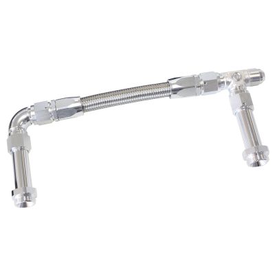 AeroFlow=Carburettor Inlet Rail Kit 3310 VAC Silver Finish Suits Holley Dual Fuel Line