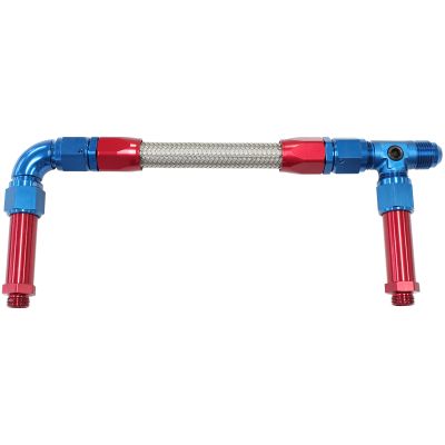 AeroFlow=Carburettor Inlet Rail Kit -8AN
 Blue Finish. Suits Barry Grant/Demon Dual Fuel Line