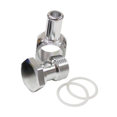 AeroFlow = Alloy AN Banjo with Bolt 5/8" to 3/8 Barb Silver Finish Suits Edelbrock Carburettors