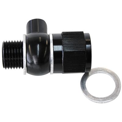 AeroFlow=Oil Pressure Adapter Suit GM LS Series engine 1/8" NPT port Black finish