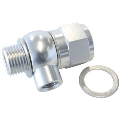 AeroFlow=Oil Pressure Adapter Suit GM LS Series engine 1/8" NPT port silver finish