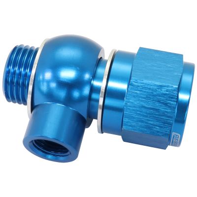 AeroFlow=Oil Pressure Adapter Suit GM LS Series engine 1/8" NPT port blue finish