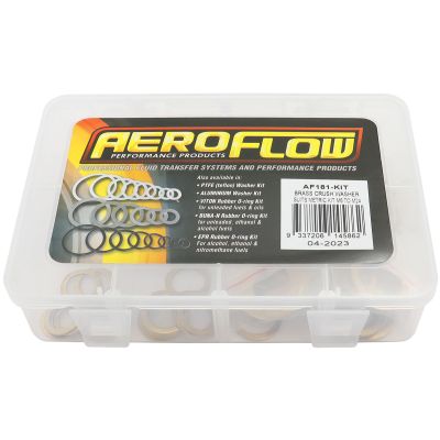AeroFlow = Metric Brass Washer Kit suit M6 to M24 
Kit Contains 10 of Each Size