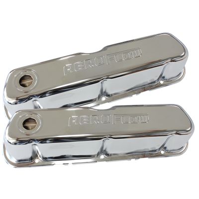 AeroFlow=Chrome Steel Valve Covers Suit Ford 289-302-351 Windsor