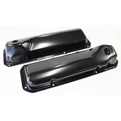 AeroFlow=Black Steel Valve Covers Suit Ford 302-351 Cleveland Without Aeroflow Logo