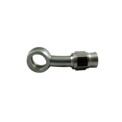 AeroFlow=Stainless Steel 30° Banjo Fitting 10mm (3/8") Banjo to -3AN PTFE Hose End