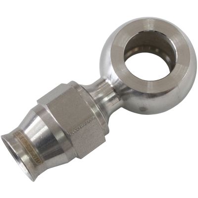 AeroFlow=Stainless Steel Straight Banjo Fitting 11.2mm (7/16") Banjo to -4AN PTFE Hose