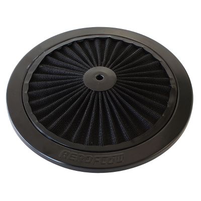 AEROFLOW=Black Full Flow Air Filter Top Plate 9" diameter